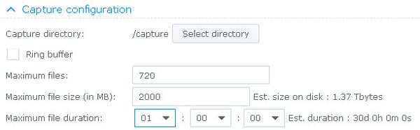 Step 3 - Long Term Traffic Capture Settings